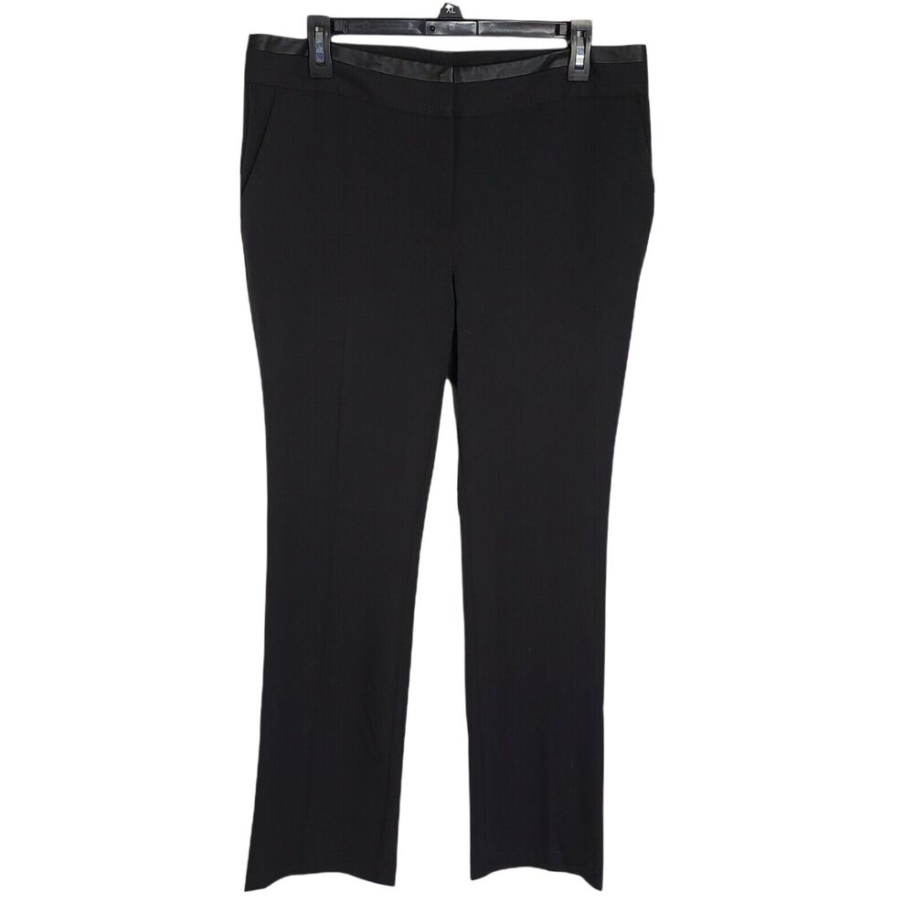 Metaphor Womens Pants Sz 10 The Olivia Black Straight Dress Career Faux Leather